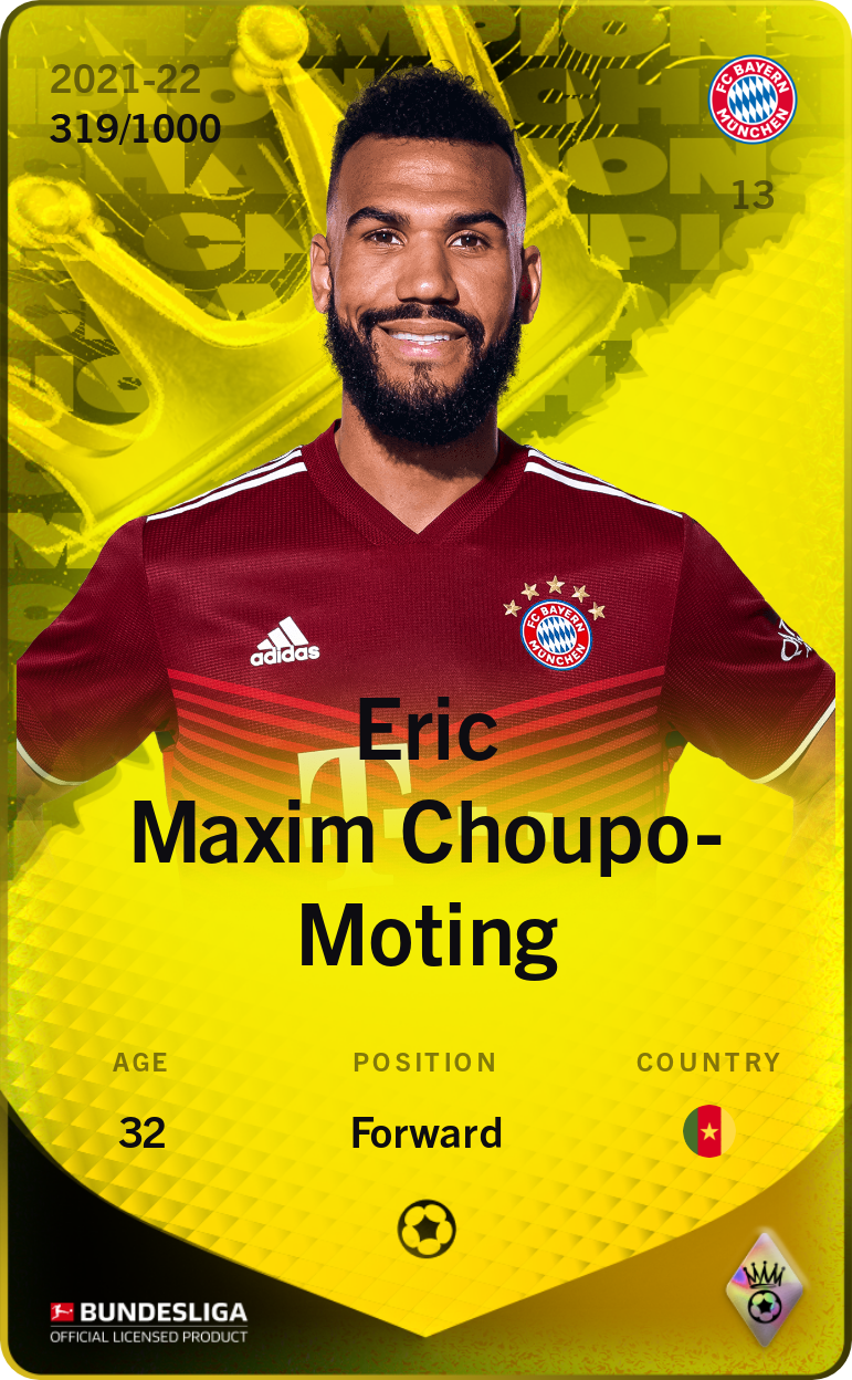 Sorare - Sorare Official - Eric Maxim Choupo-Moting 2021-22 • Limited 319/1000 - NFT # 92851251030325487357778201780779409660388075712010303353110947959124947521378