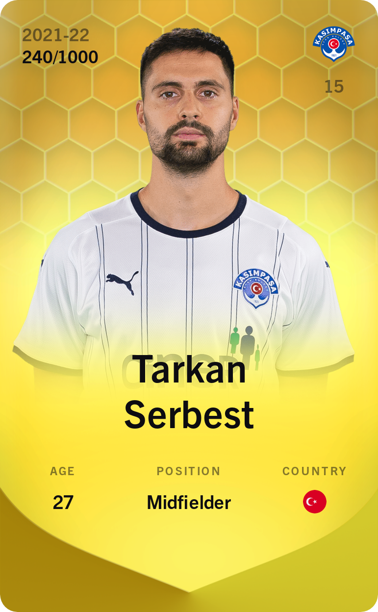 Sorare - Sorare Official - Tarkan Serbest 2021-22 • Limited 240/1000 - NFT # 9322190818334177242113073289051810832775015827138832511906110000724820043080