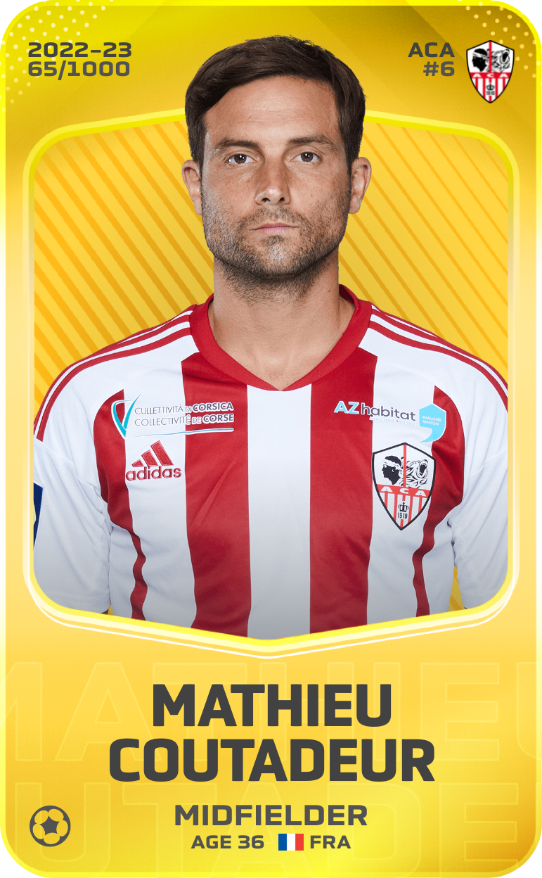 Sorare - Sorare Official - Mathieu Coutadeur 2022-23 • Limited 65/1000 - NFT # 62028724790157007456694083665090052368377653933766109524108989492634235904123