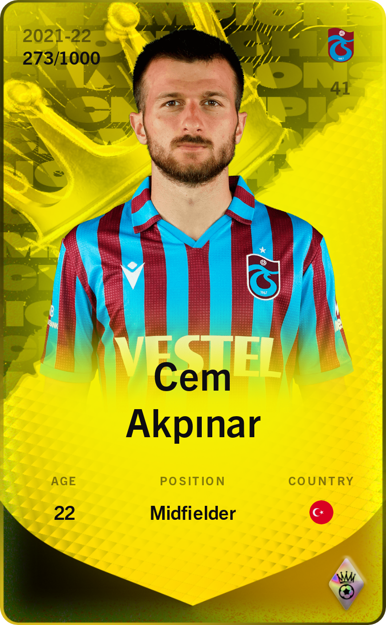 Sorare - Sorare Official - Cem Akpınar 2021-22 • Limited 273/1000 - NFT # 54539843376630095350688074584721923917347686566303220541169151957974817600421