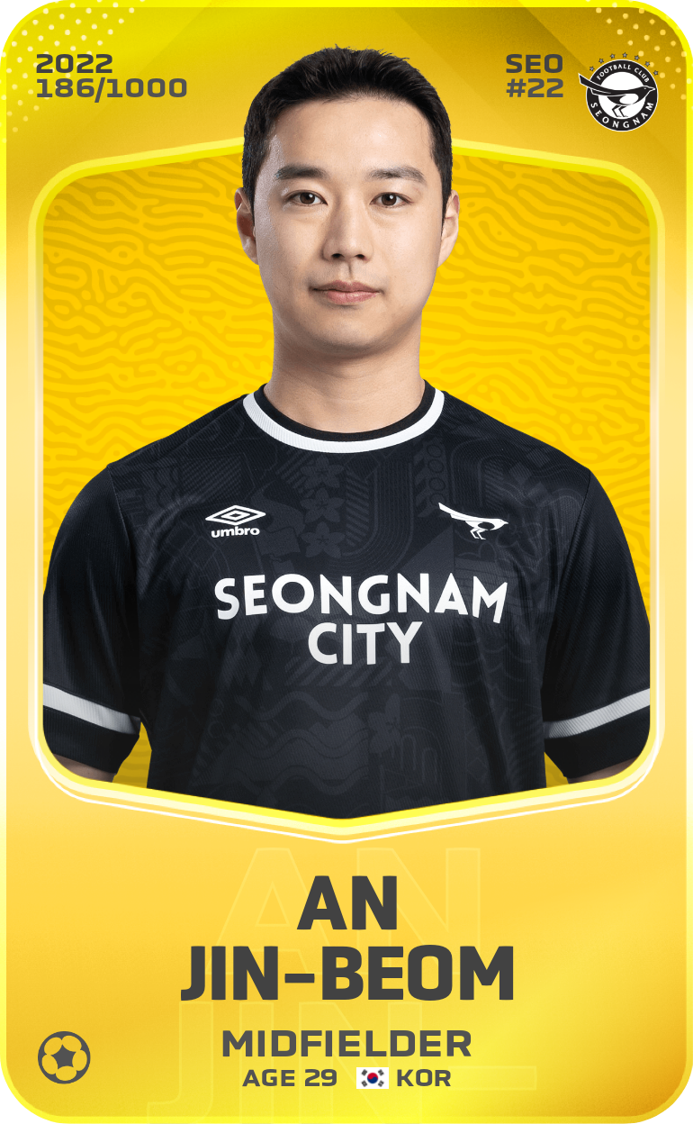 Sorare - Sorare Official - An Jin-Beom 2022-23 • Limited 186/1000 - NFT # 40381227573030388860406257990822351755662398086430877571674114794444855513583