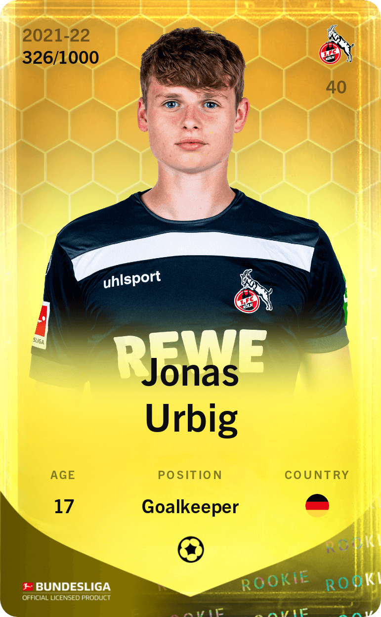Jonas Urbig 2021-22 • Limited 326/1000