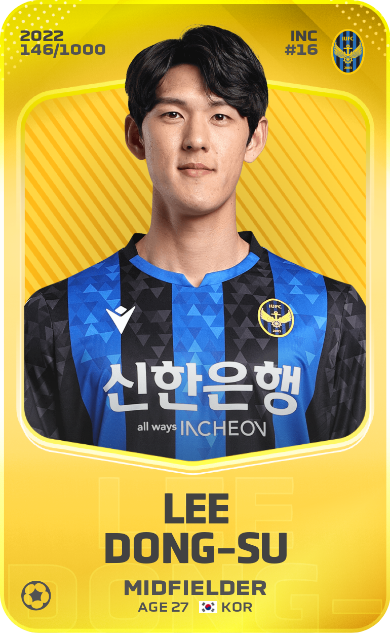 Sorare - Sorare Official - Lee Dong-Su 2022-23 • Limited 146/1000 - NFT # 99881091898216886139889791383645970924733756632734552939626657933206428563981