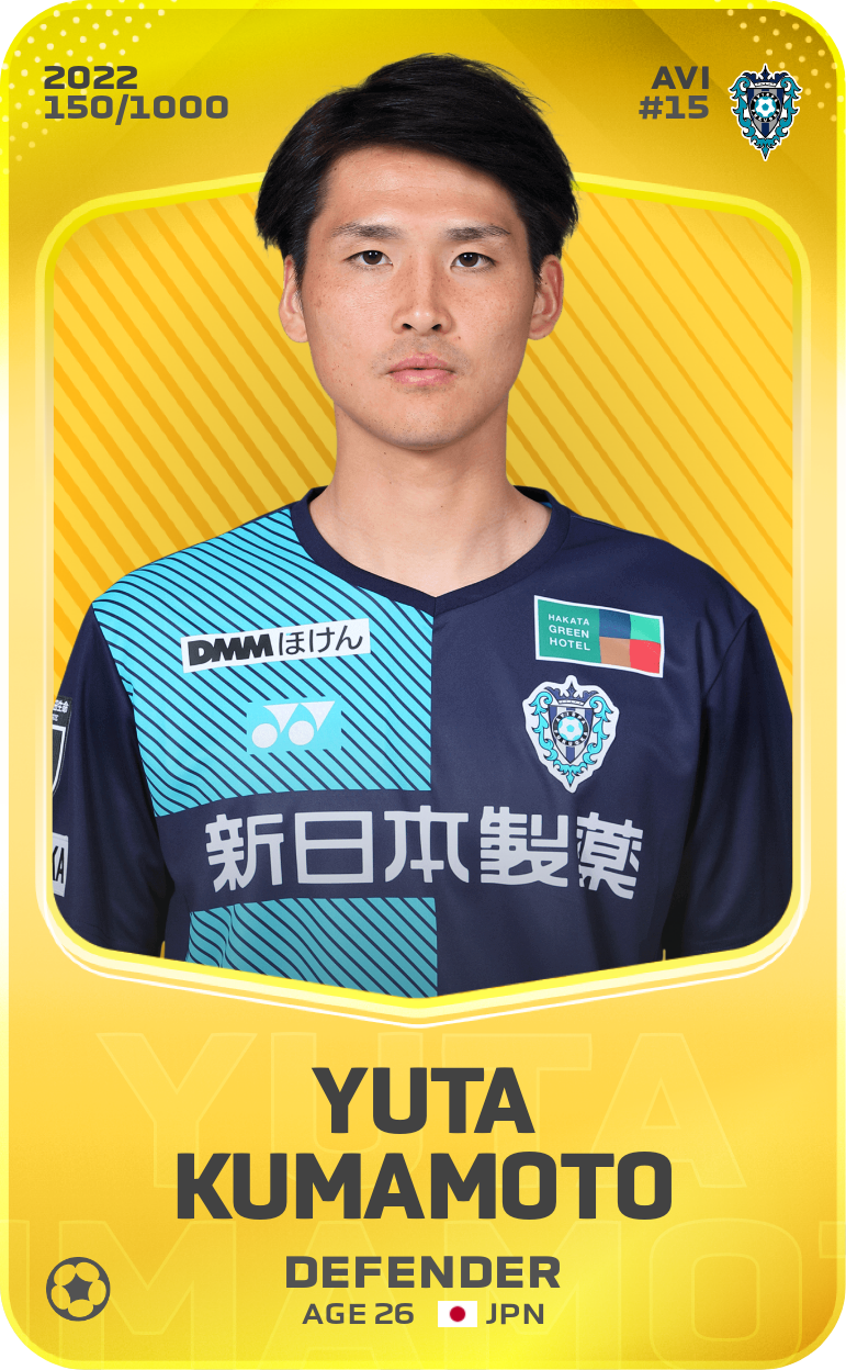 Sorare - Sorare Official - Yuta Kumamoto 2022-23 • Limited 150/1000 - NFT # 22886034497356682664806122071918066007499890295433966744699247277432676535194