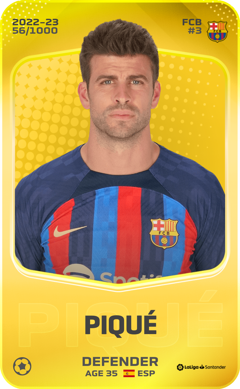 Sorare - Sorare Official - Piqué 2022-23 • Limited 56/1000 - NFT # 90343310010345655006317464778264598994688727774165135860496614759296393563645