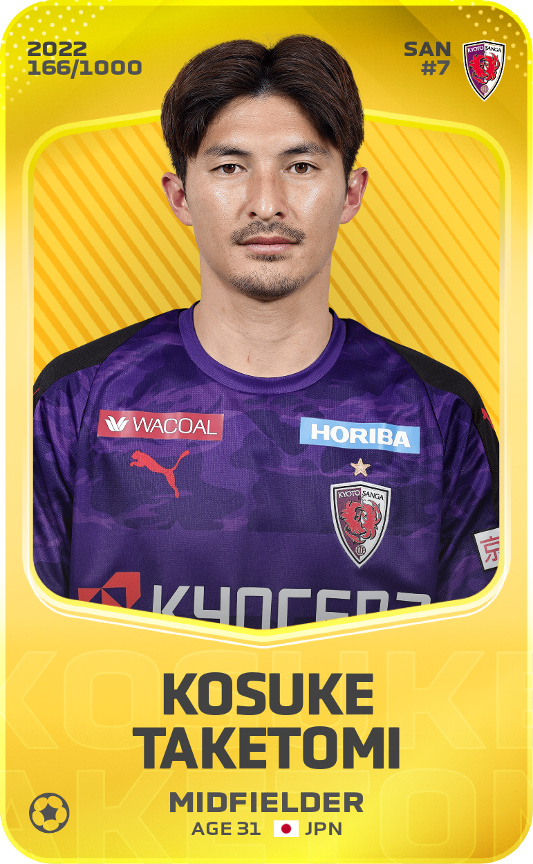 Sorare - Sorare Official - Kosuke Taketomi 2022-23 • Limited 166/1000 - NFT # 9110798336935759374589641698740744818037855151917234355725875114468683381206