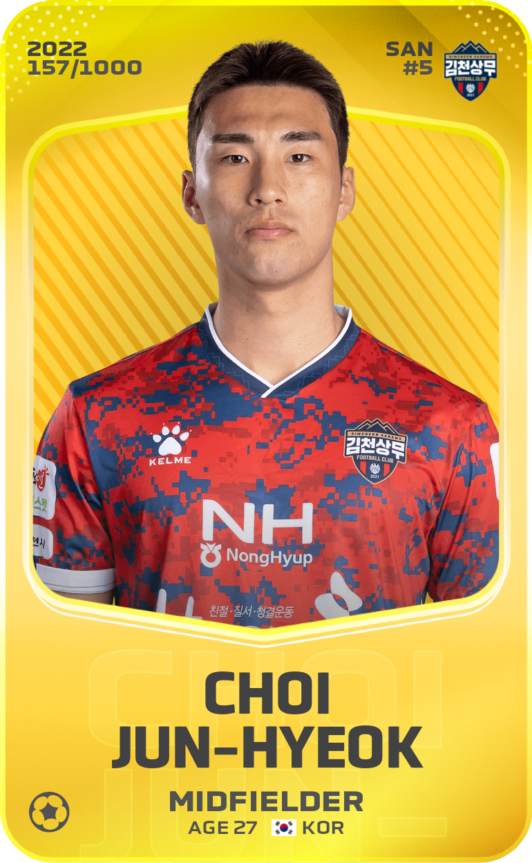 Sorare - Sorare Official - Choi Jun-Hyeok 2022-23 • Limited 157/1000 - NFT # 60636499850643062889885079488177799866693715955805121539358821662835715748113