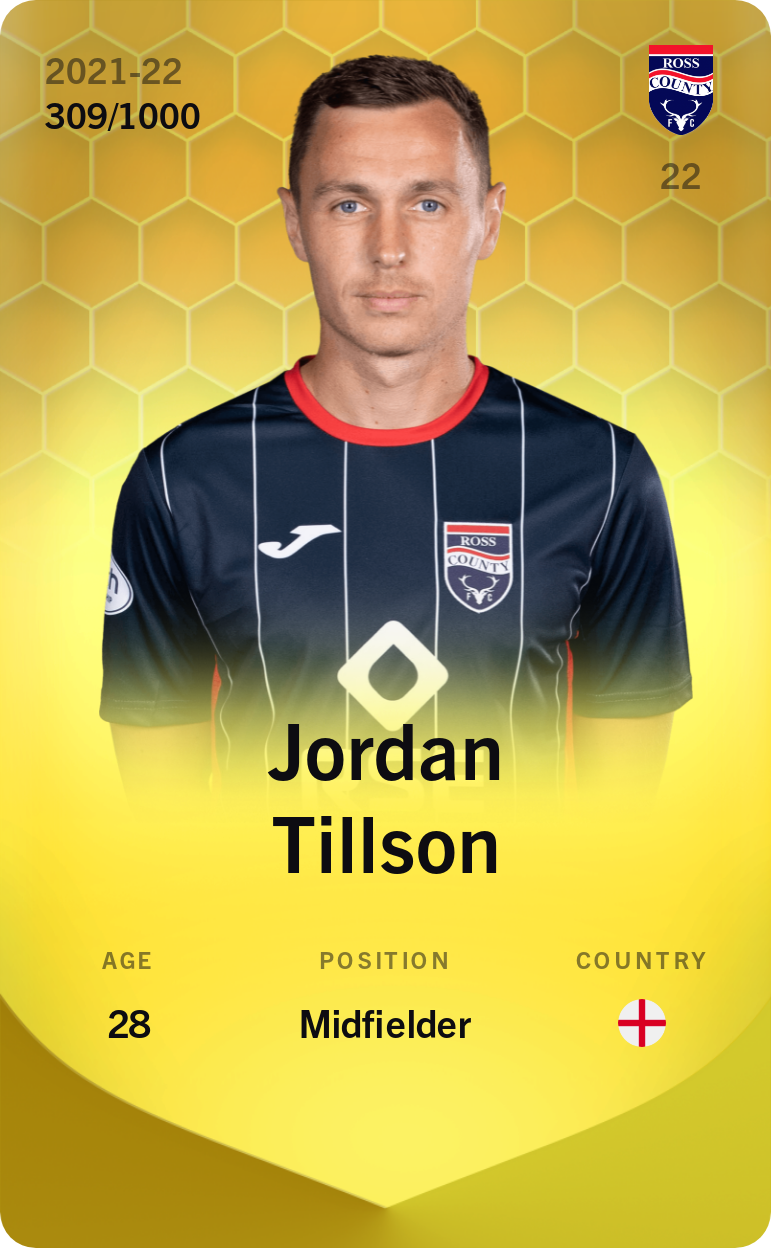 Sorare - Sorare Official - Jordan Tillson 2021-22 • Limited 309/1000 - NFT # 20281304378303497297527763152156589033763205426507865125153978367383785775722