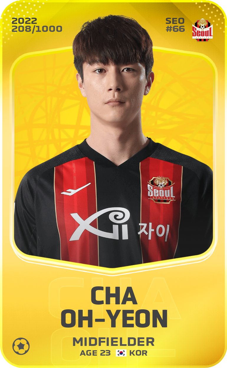 Sorare - Sorare Official - Cha Oh-Yeon 2022-23 • Limited 208/1000 - NFT # 12713734269140878731585926619959692499684778884545533332447542837332239041835