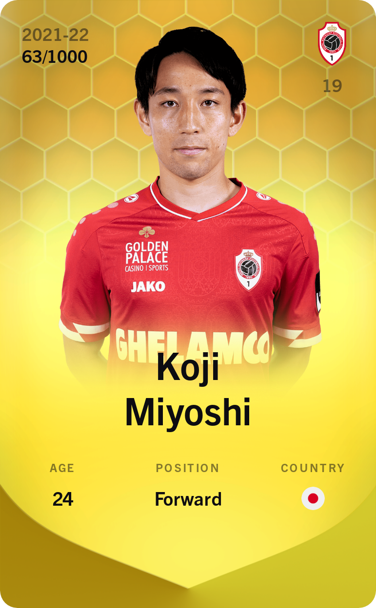 Sorare - Sorare Official - Koji Miyoshi 2021-22 • Limited 63/1000 - NFT # 8487975722078086446430357269931329343857567921003565128468768712619317792696