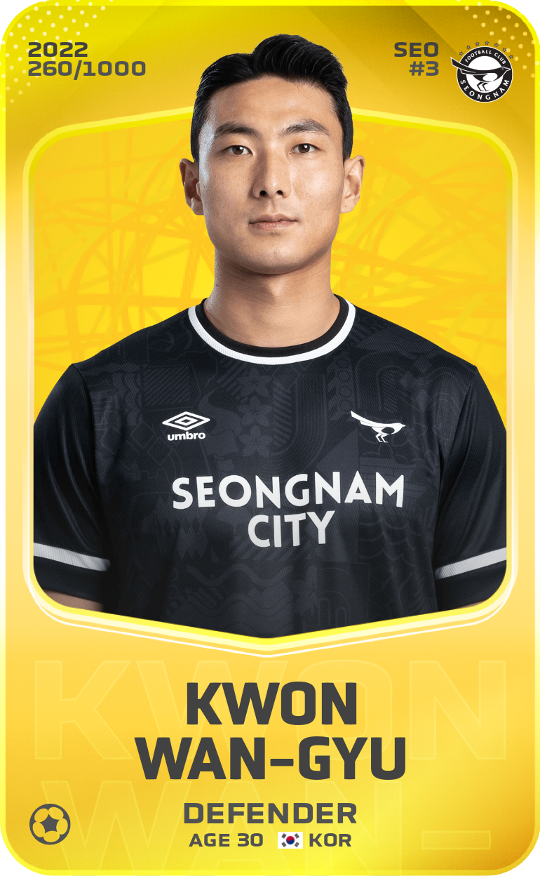 Sorare - Sorare Official - Kwon Wan-Gyu 2022-23 • Limited 260/1000 - NFT # 89141749985412004078326637149148516107828101910386691363230378192269367014071