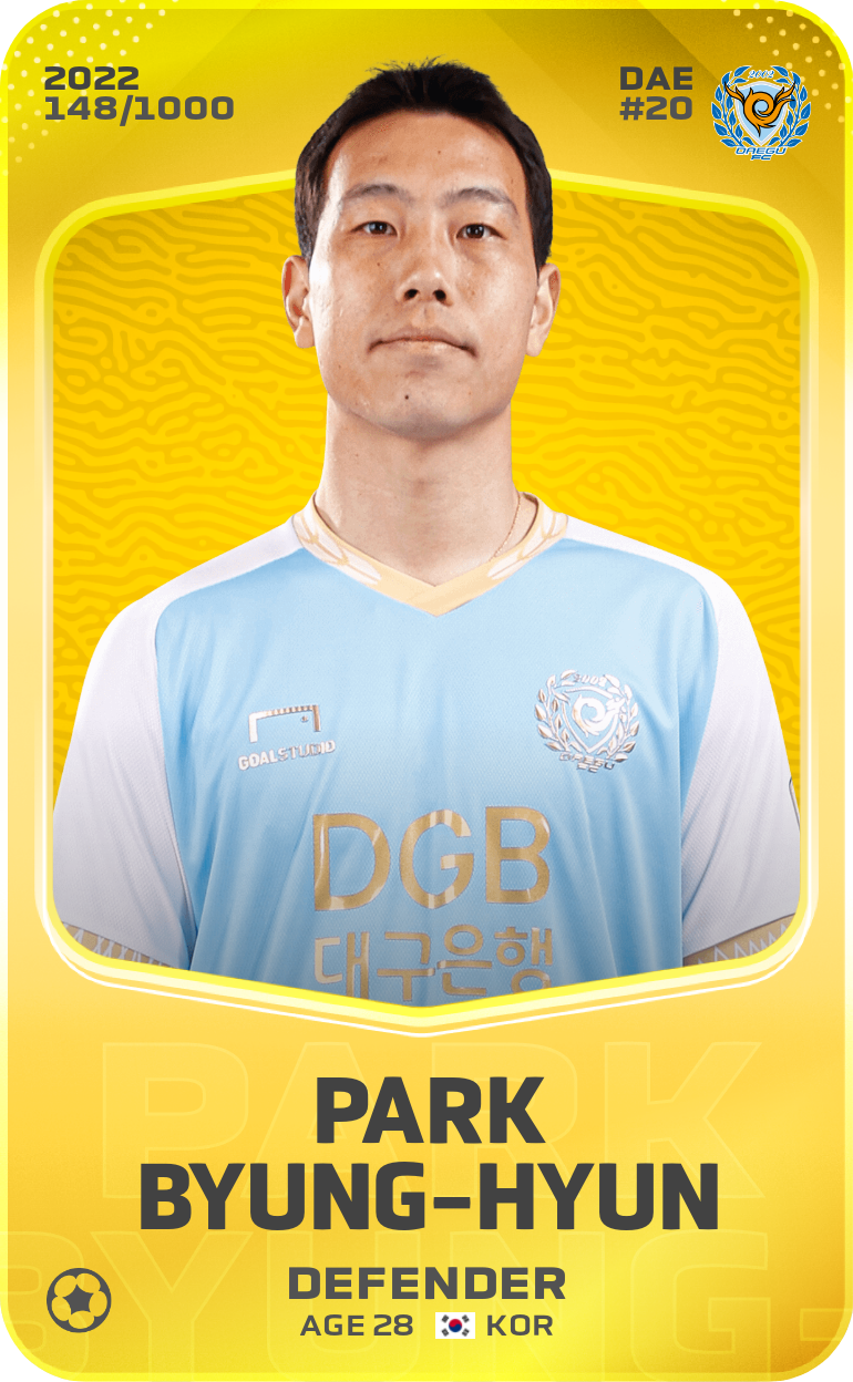 Sorare - Sorare Official - Park Byung-Hyun 2022-23 • Limited 148/1000 - NFT # 94586050209481246622002805570985779627775558361791686831729119993958614290637