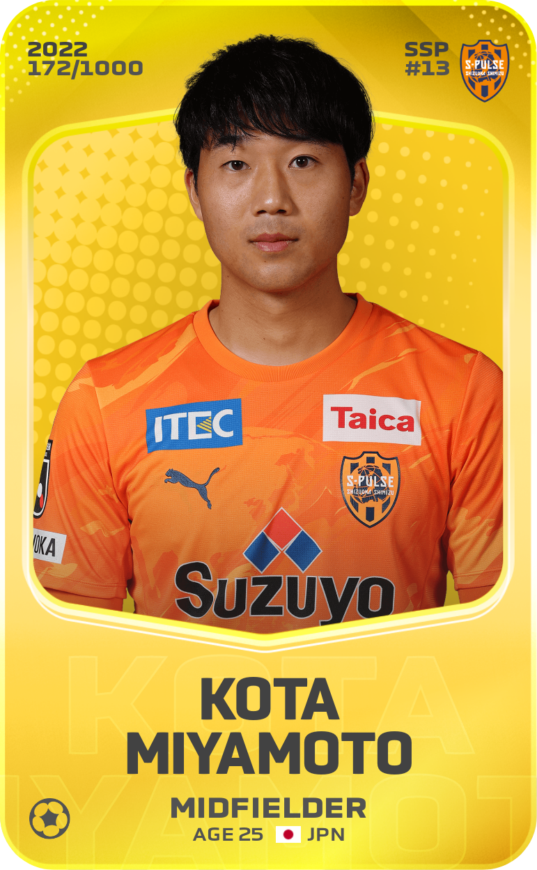 Sorare - Sorare Official - Kota Miyamoto 2022-23 • Limited 172/1000 - NFT # 106485719308497831692207450726892128186586304404745852609212002734845236168221
