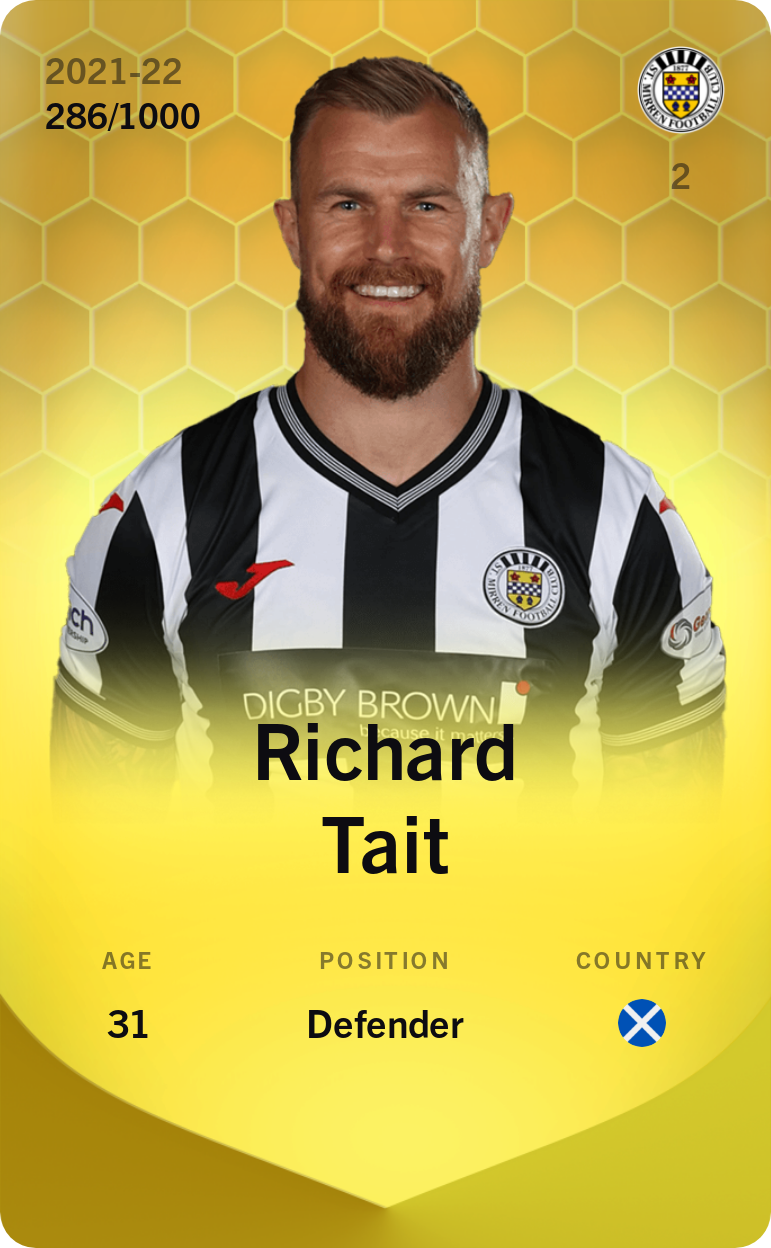 Sorare - Sorare Official - Richard Tait 2021-22 • Limited 286/1000 - NFT # 18359357251658871451723185249938349049456688498618834271670049594727615834057