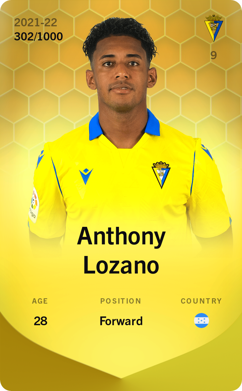 Sorare - Sorare Official - Anthony Lozano 2021-22 • Limited 302/1000 - NFT # 63773182474084389293617216785990467639188840052230480148470106985815309125135