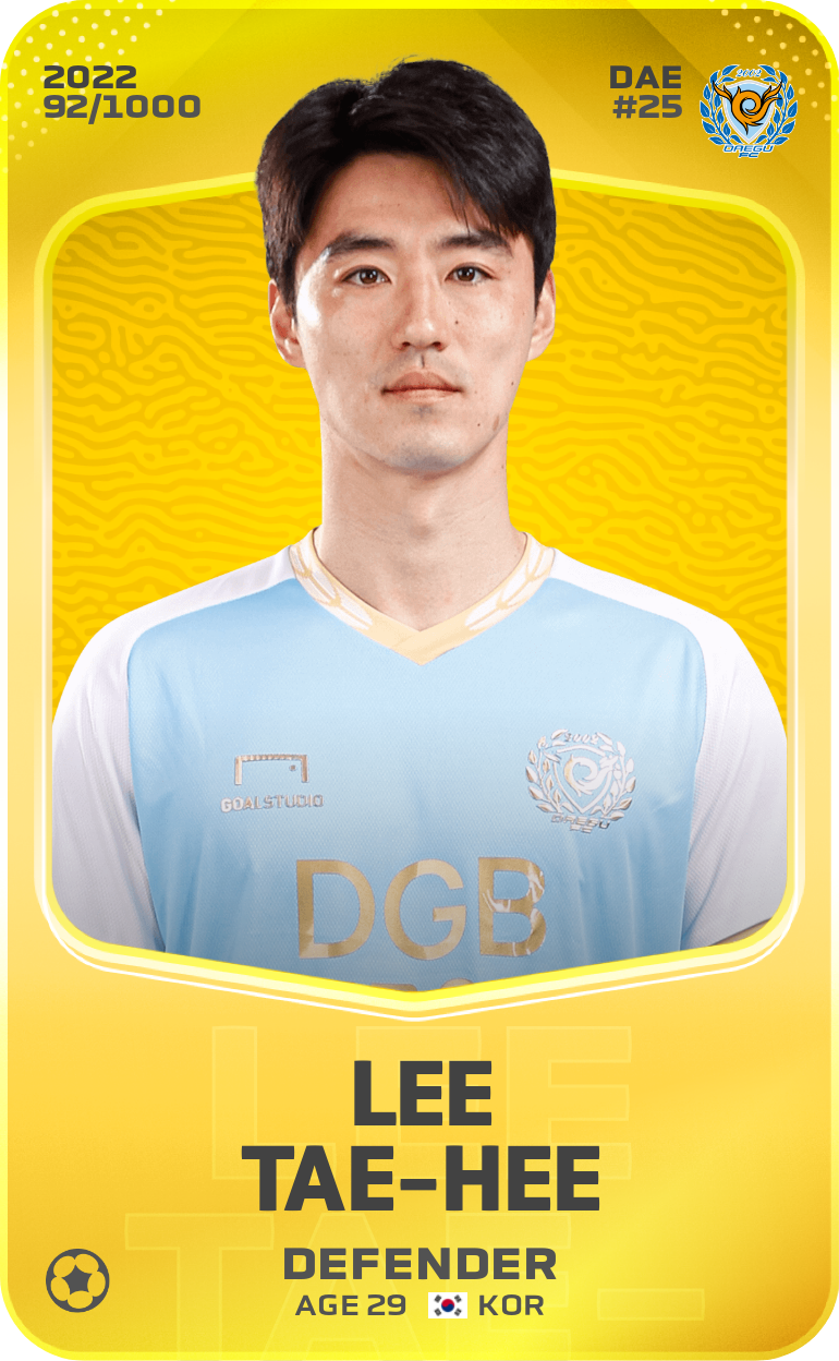 Sorare - Sorare Official - Lee Tae-Hee 2022-23 • Limited 92/1000 - NFT # 93338101787480744225986678684626475678564239847827524287491906763231172414532