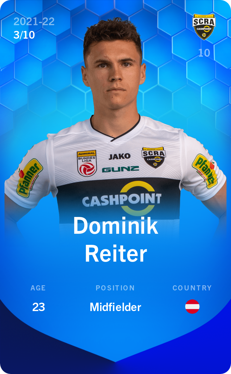 Sorare - Sorare Official - Dominik Reiter 2021-22 • Super Rare 3/10 - NFT # 103066617322515281898935738499109695137187476593307435847292619410396001745446