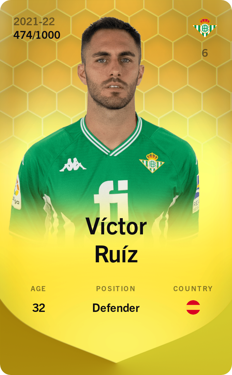 Sorare - Sorare Official - Víctor Ruíz 2021-22 • Limited 474/1000 - NFT # 14423185189079297537150720849443616916461881148256851164259411863246071174173