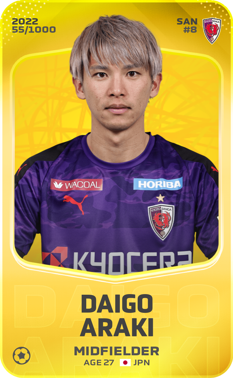 Sorare - Sorare Official - Daigo Araki 2022-23 • Limited 55/1000 - NFT # 110740345538061615299083753467195156074993594552387304827217240439698083699412