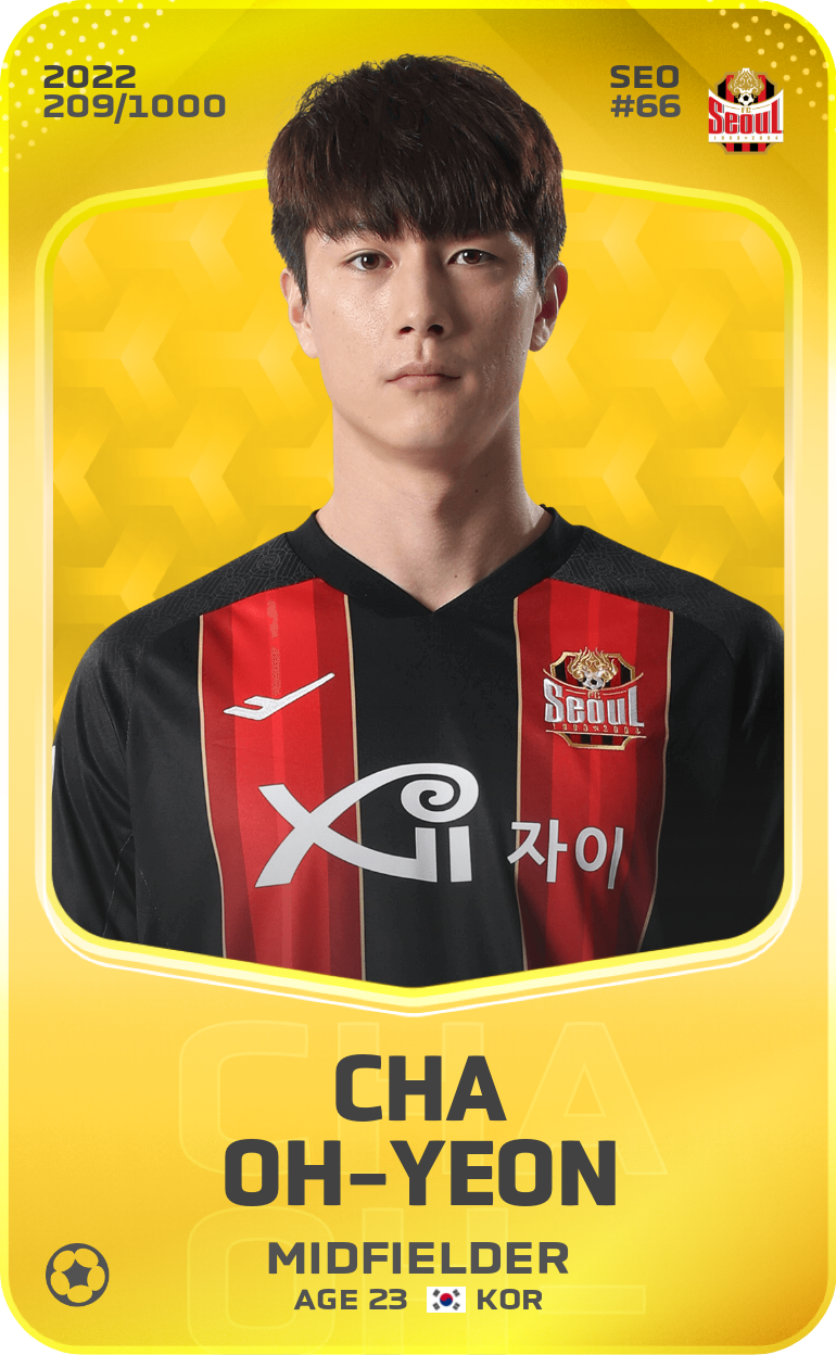 Sorare - Sorare Official - Cha Oh-Yeon 2022-23 • Limited 209/1000 - NFT # 88853058537240499611906429238137439366904688076978118710696953034945982440361