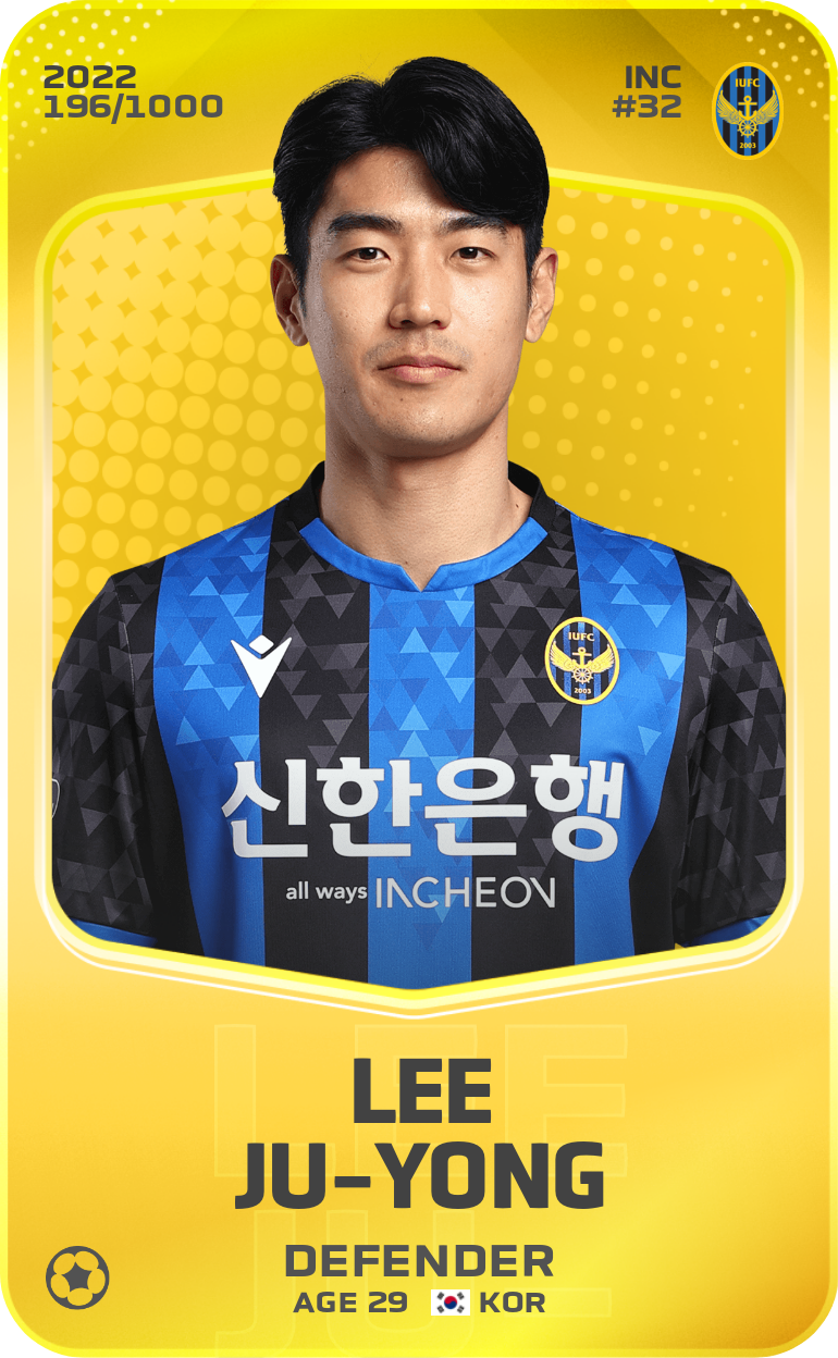 Sorare - Sorare Official - Lee Ju-Yong 2022-23 • Limited 196/1000 - NFT # 48226836596708696371787916758214968930398226184794730529053272958064406543469