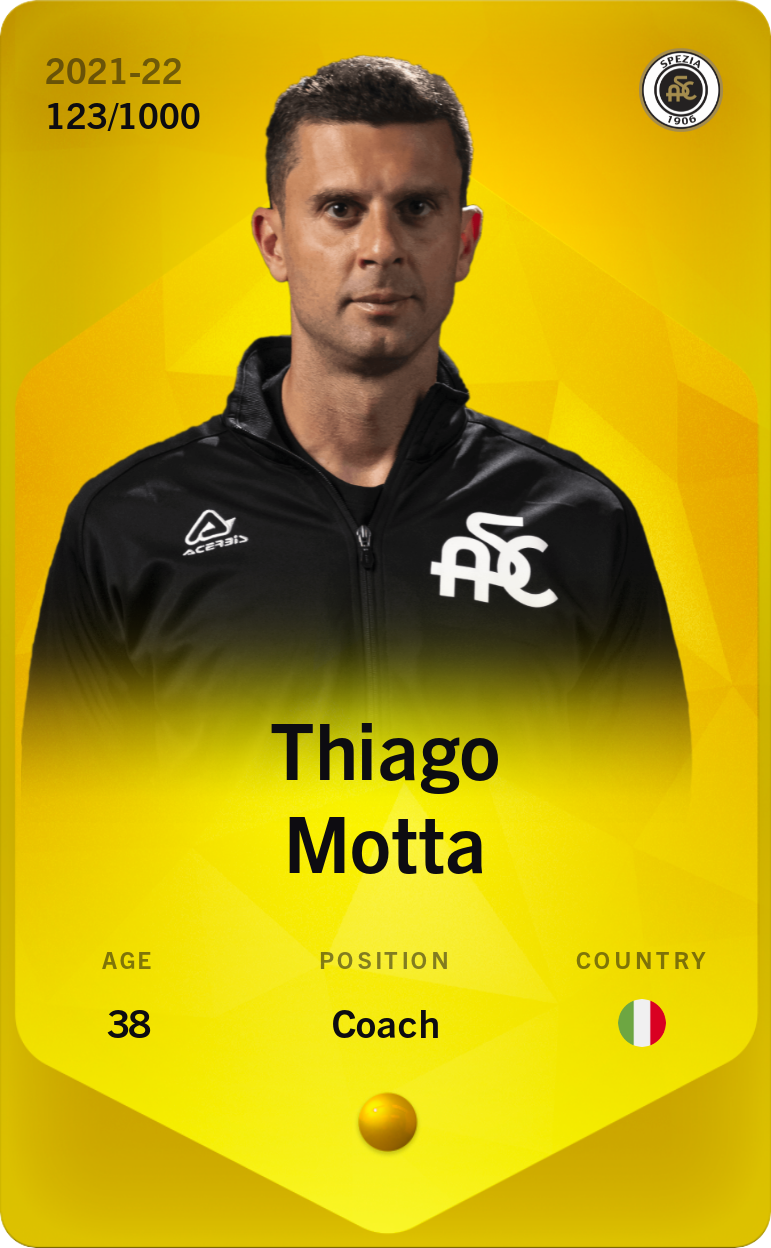 Sorare - Sorare Official - Thiago Motta 2021-22 • Limited 123/1000 - NFT # 58412520035121021742772056545915896556562071836505358922305827972211132940612