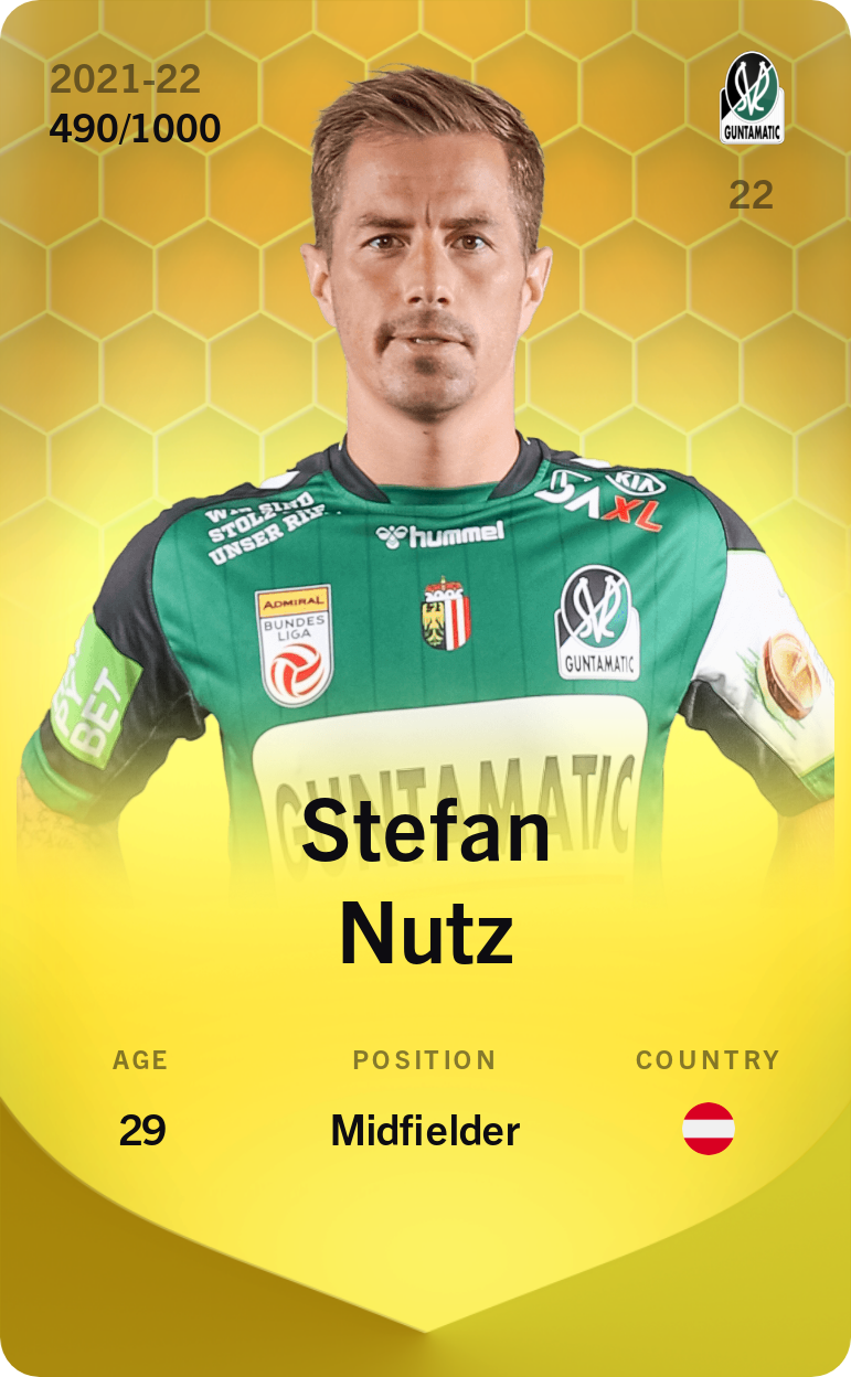 Sorare - Sorare Official - Stefan Nutz 2021-22 • Limited 490/1000 - NFT # 53040906885540683715899558574682266917003059418388015867071695702079789353057