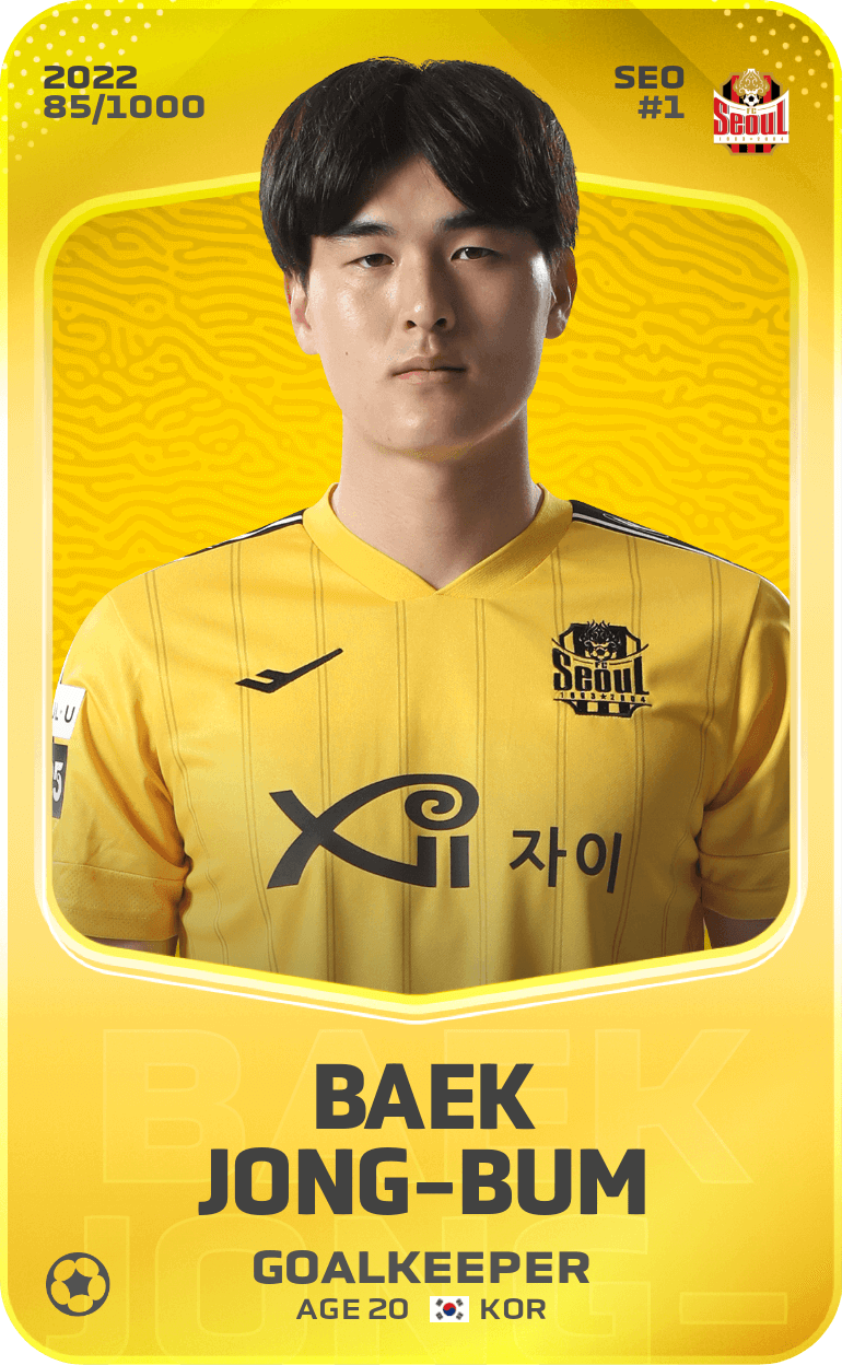 Baek Jong-Bum 2022-23 • Limited 85/1000