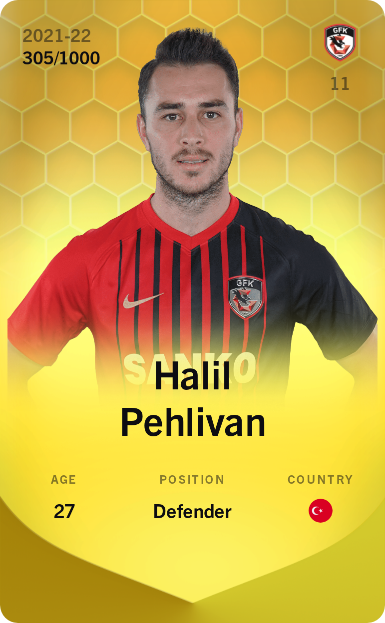 Sorare - Sorare Official - Halil Pehlivan 2021-22 • Limited 305/1000 - NFT # 38764759258064360114745320912519261107807826492957455999307874837366784532795