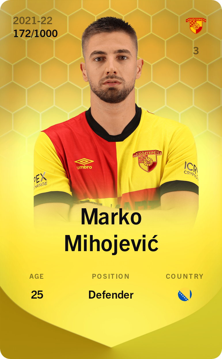 Sorare - Sorare Official - Marko Mihojević 2021-22 • Limited 172/1000 - NFT # 95579872015820354723626929380709108006055859464713278864508499958290422071522