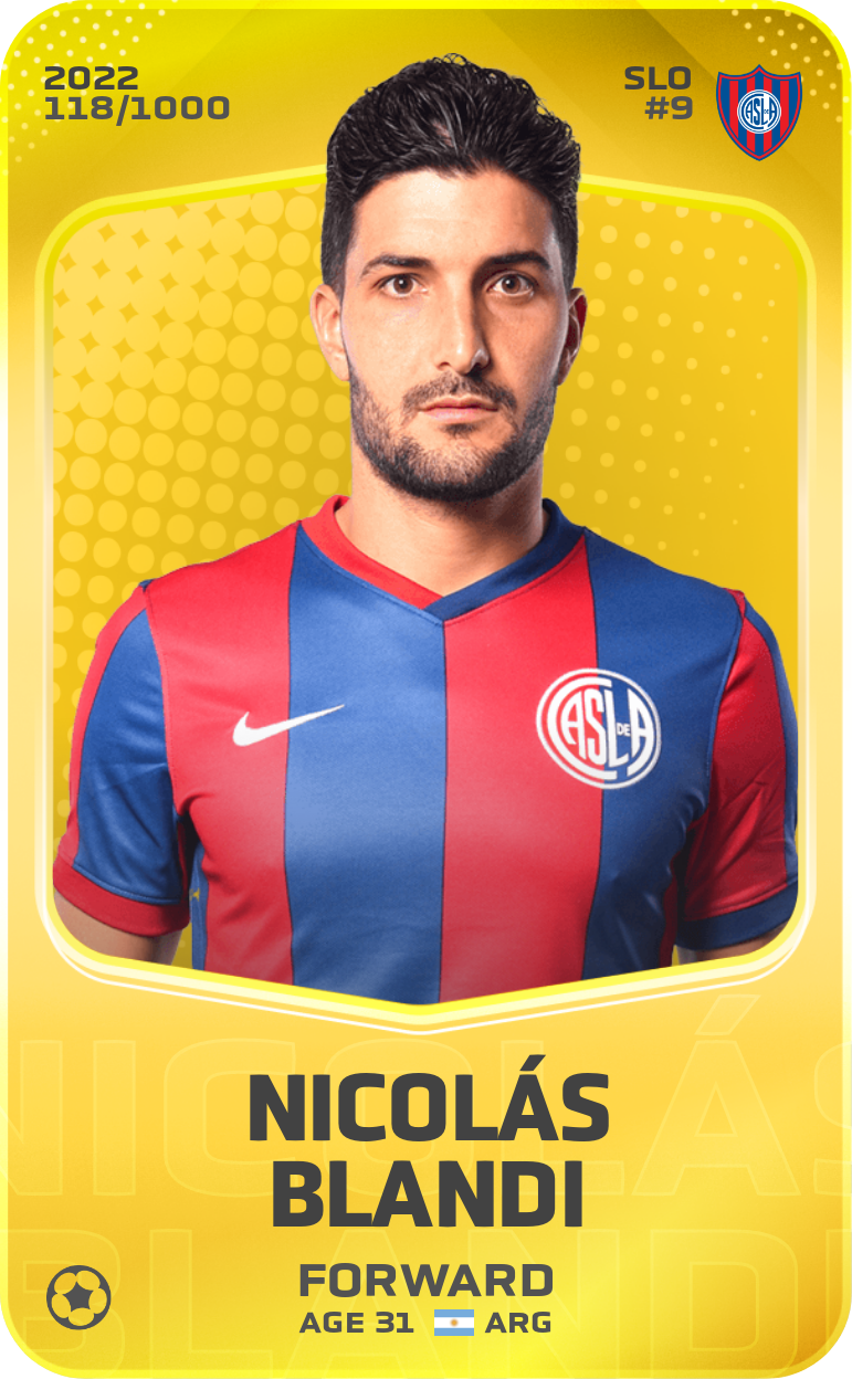 Sorare - Sorare Official - Nicolás Blandi 2022-23 • Limited 118/1000 - NFT # 109285757711549828552697854065553447654561291838462204570844700481028730118367