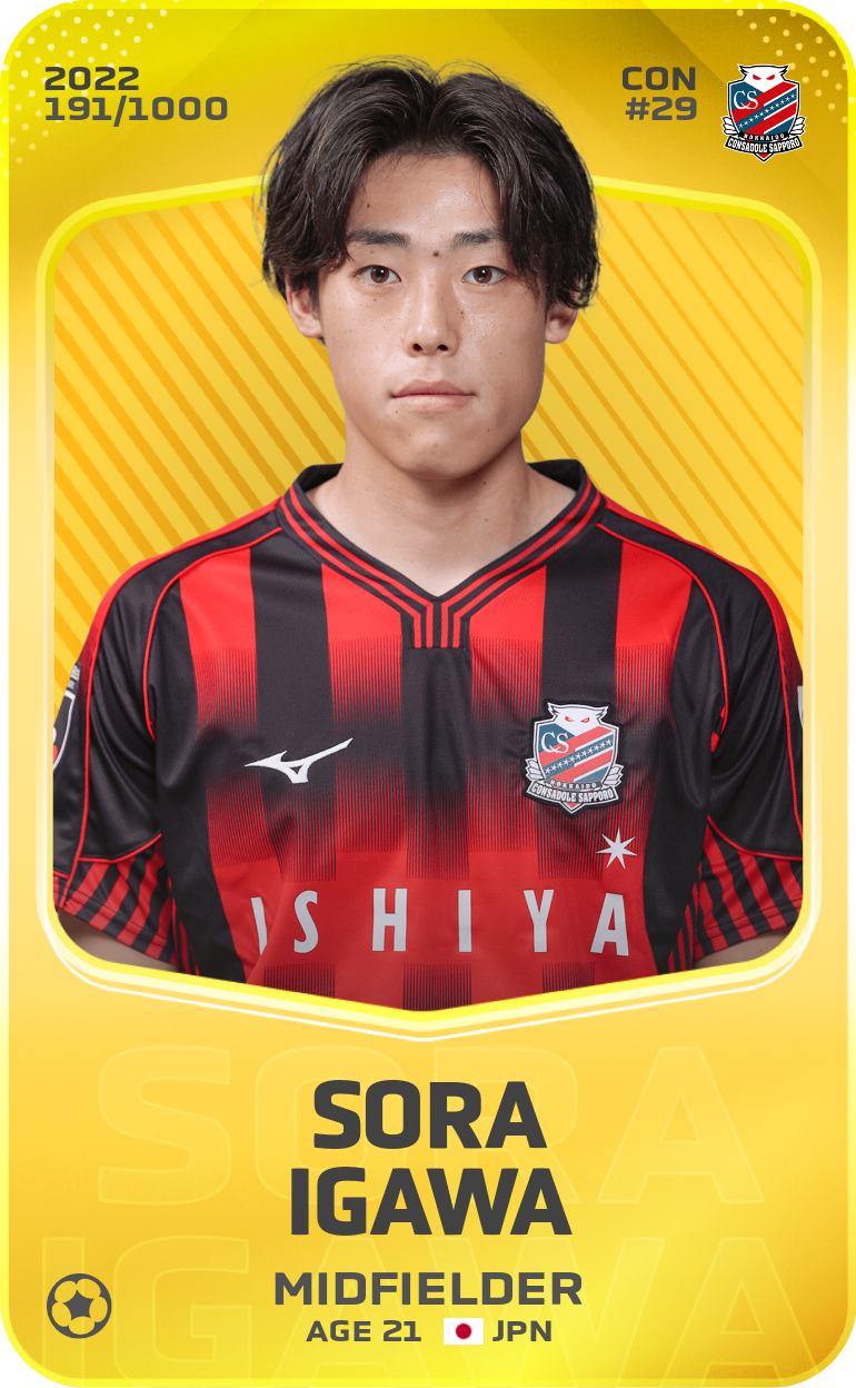 Sorare - Sorare Official - Sora Igawa 2022-23 • Limited 191/1000 - NFT # 44166067151929946364602344385598688744874057445149055396472620470601806242690