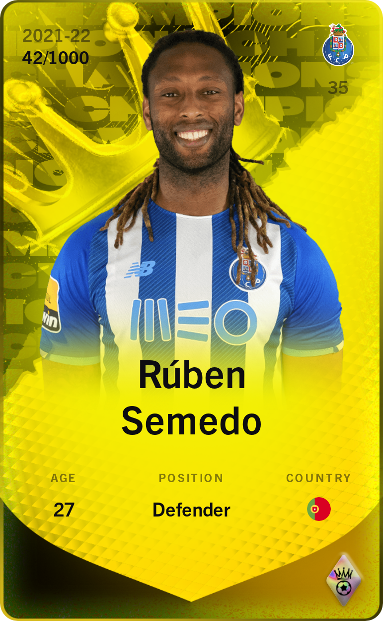 Sorare - Sorare Official - Rúben Semedo 2021-22 • Limited 42/1000 - NFT # 17349670653282074341553369691080040996808209270538281683673355696944068023156