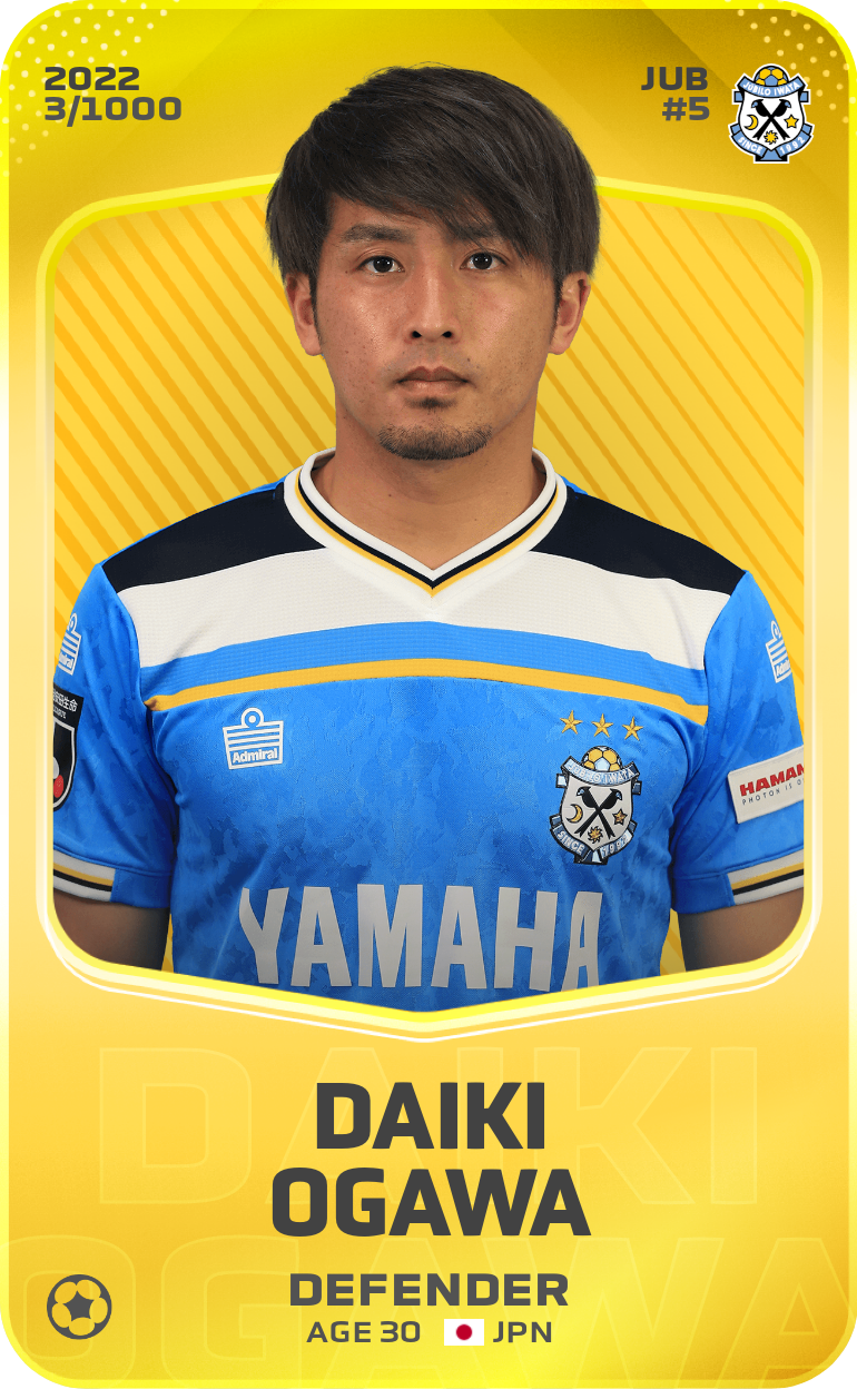 Sorare - Sorare Official - Daiki Ogawa 2022-23 • Limited 3/1000 - NFT # 17298962064147441905664571603916322516007818087073579749440491706830328026394