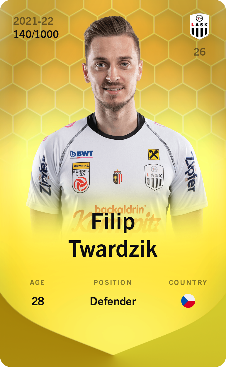 Sorare - Sorare Official - Filip Twardzik 2021-22 • Limited 140/1000 - NFT # 26345454779728074522738632256187216444576797143161559443112518755488040062749