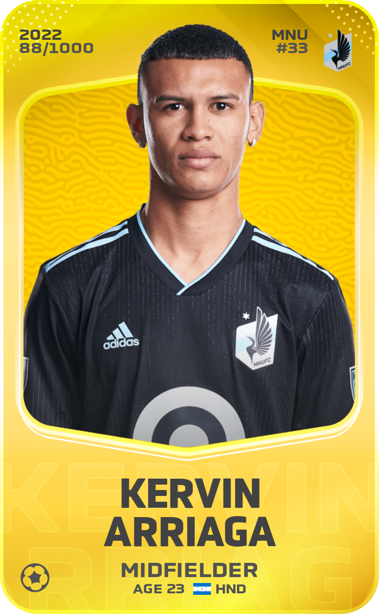 Sorare - Sorare Official - Kervin Arriaga 2022-23 • Limited 88/1000 - NFT # 83506616731040060983724497370476164808906344016914717216502203027816690048251