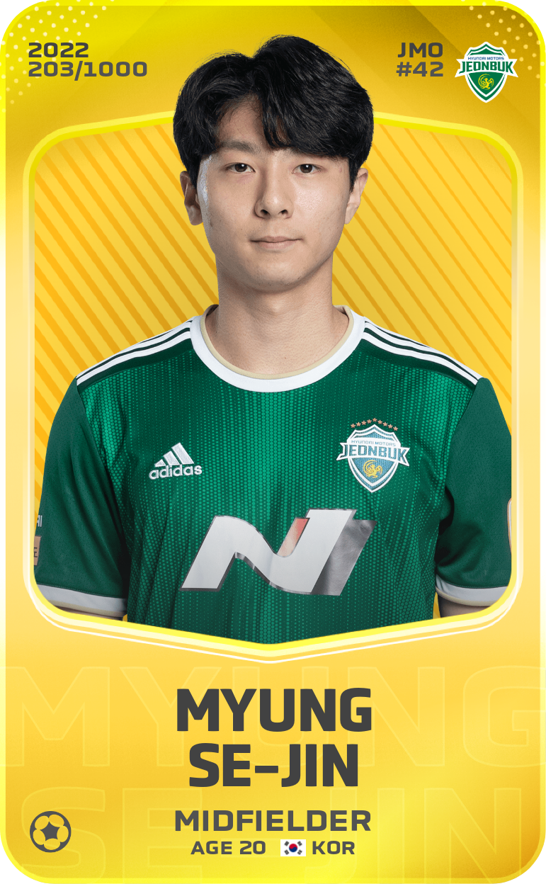 Sorare - Sorare Official - Myung Se-Jin 2022-23 • Limited 203/1000 - NFT # 84038336569754067425984654433338510067212472809051026179597393287535104273907