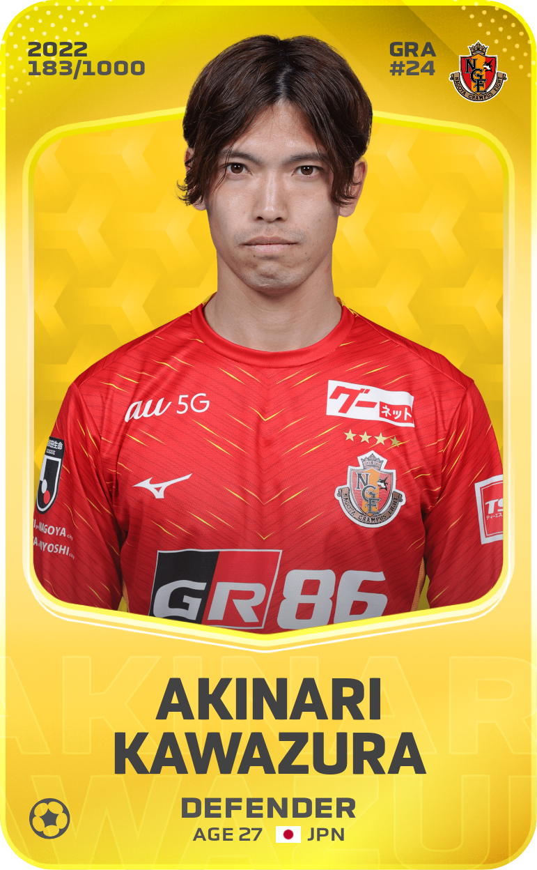 Sorare - Sorare Official - Akinari Kawazura 2022-23 • Limited 183/1000 - NFT # 66364295075334454618993663840143688038080751420567554450863884974961420016002