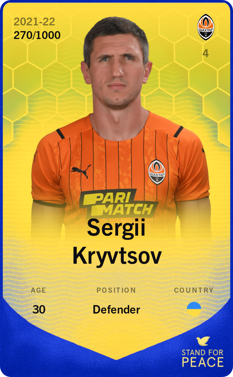 Sorare - Sorare Official - Sergii Kryvtsov 2021-22 • Limited 270/1000 - NFT # 37542491505585345019746845313702612761238381153943882534395462852674650218489