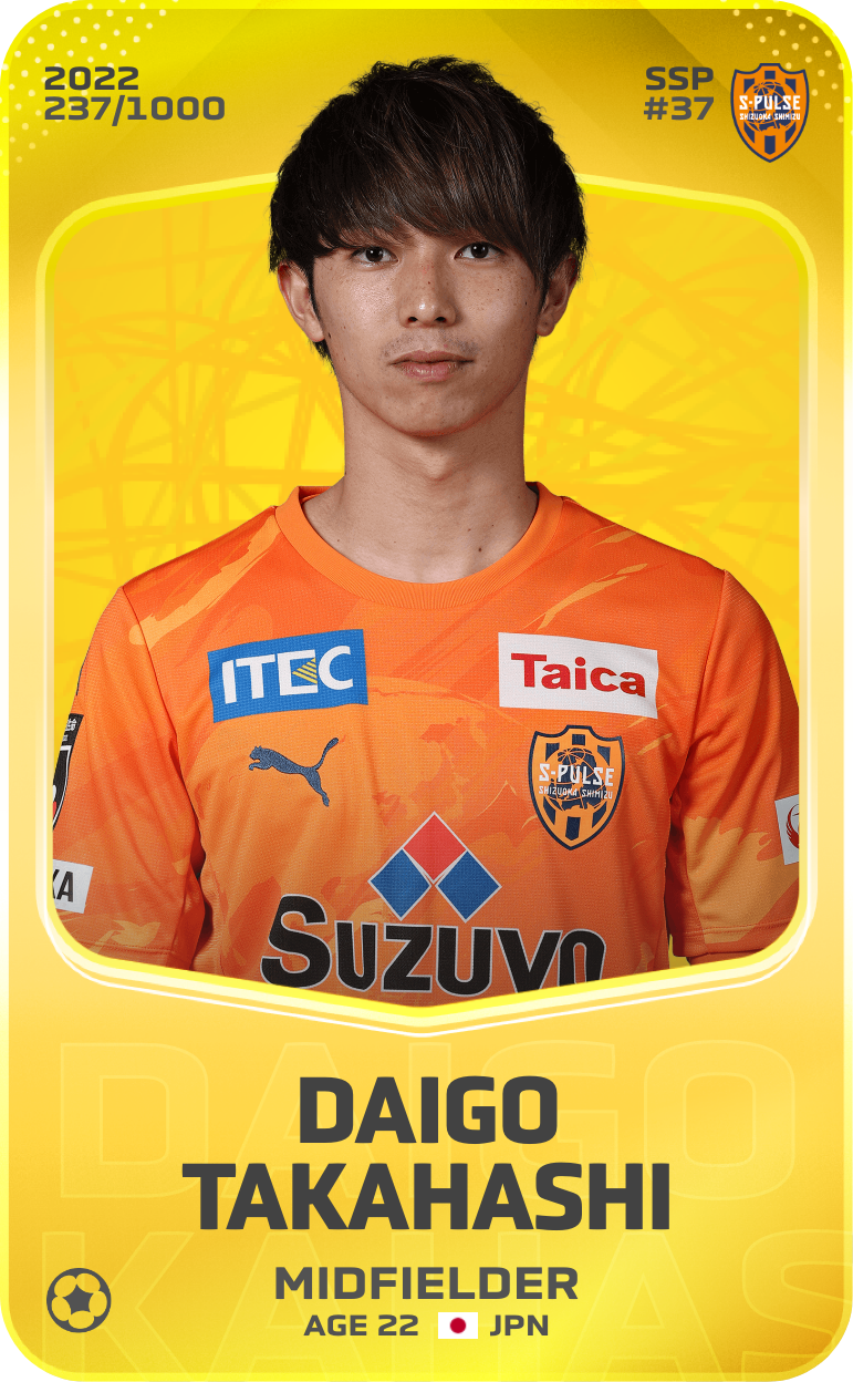 Sorare - Sorare Official - Daigo Takahashi 2022-23 • Limited 237/1000 - NFT # 23926317382963312589007347669042074977913925625466328428087211286374735589644