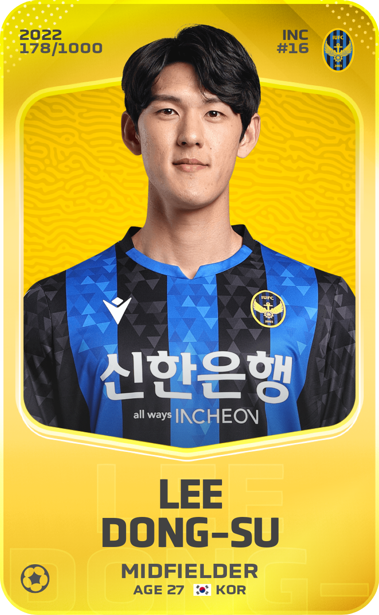 Sorare - Sorare Official - Lee Dong-Su 2022-23 • Limited 178/1000 - NFT # 82833045143675938425656347695448984629766413849169147408325764703665208476494