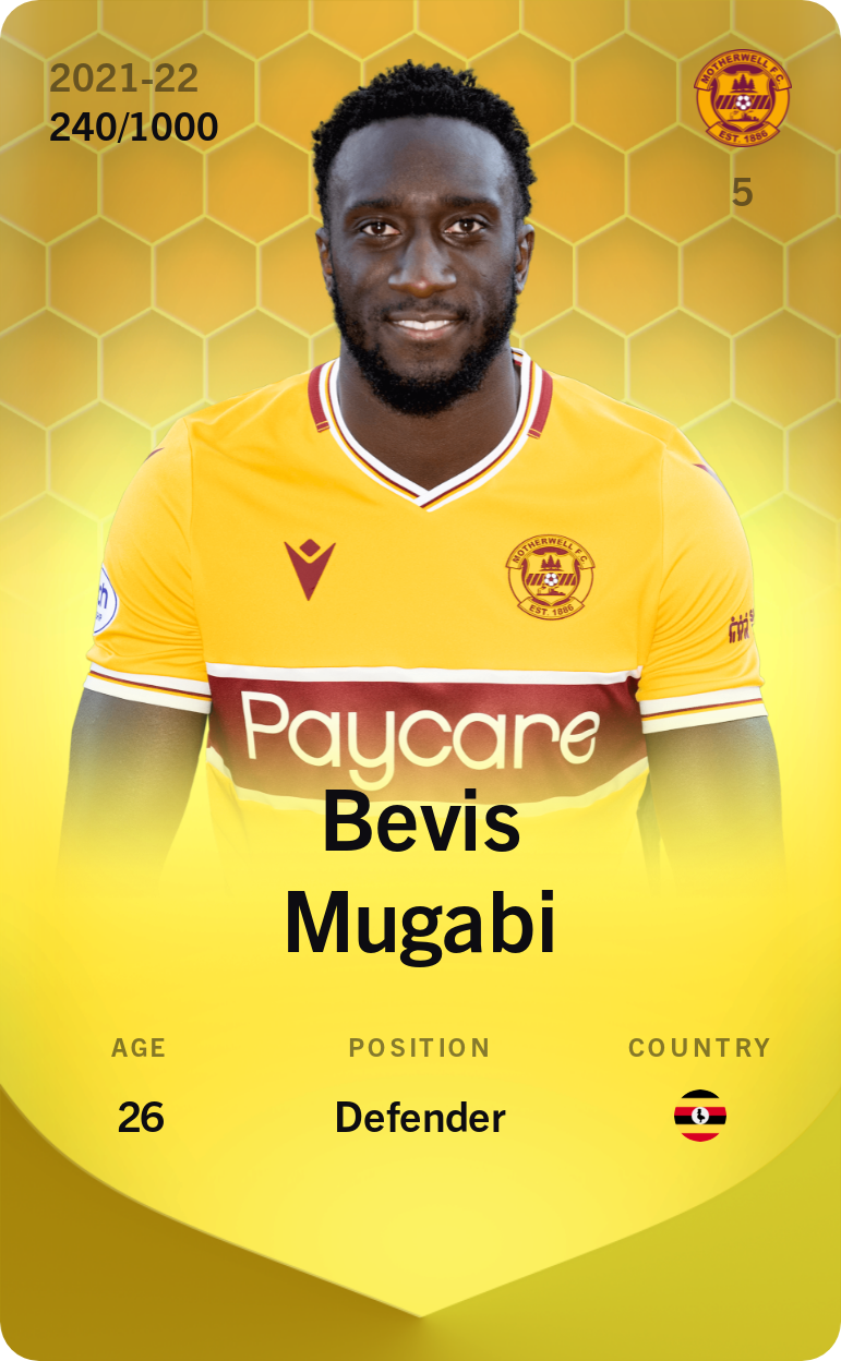 Sorare - Sorare Official - Bevis Mugabi 2021-22 • Limited 240/1000 - NFT # 21221405015261886322721751878587765155322077625205185792622525800940955211144