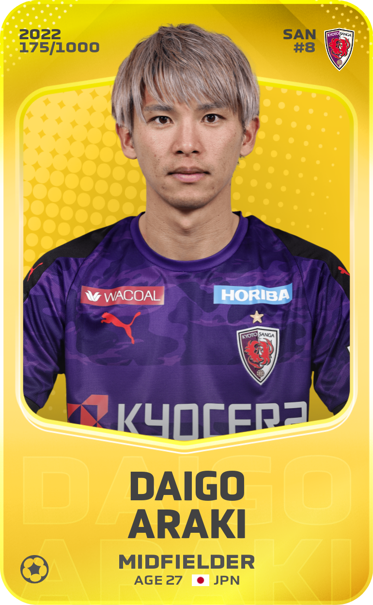 Sorare - Sorare Official - Daigo Araki 2022-23 • Limited 175/1000 - NFT # 111098022185541373817197689881666193059904045497441860706361521716794755114674