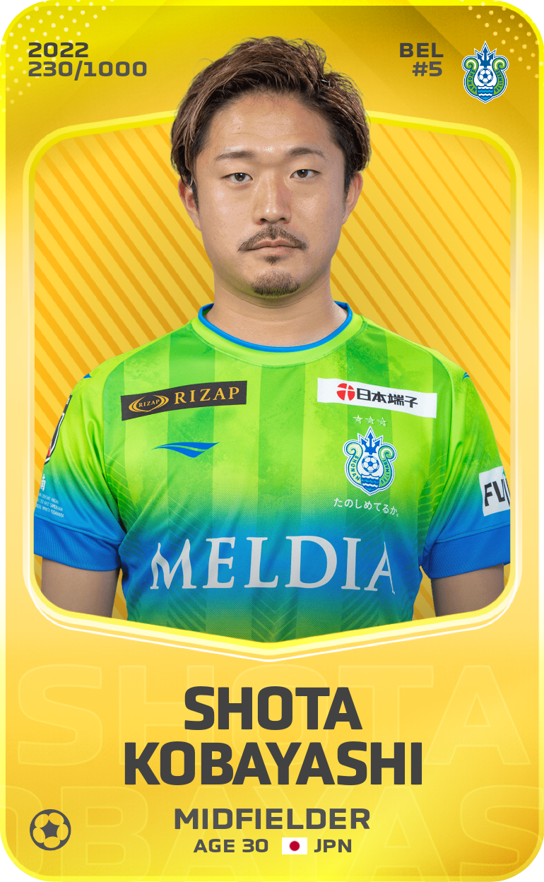 Sorare - Sorare Official - Shota Kobayashi 2022-23 • Limited 230/1000 - NFT # 92303062000163142879996472780463999912137976040269609747086105730544891863731