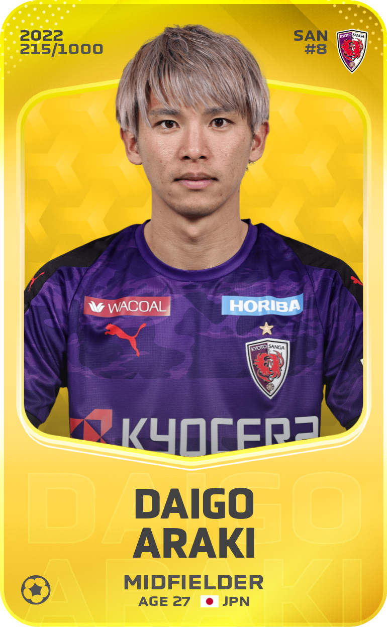 Sorare - Sorare Official - Daigo Araki 2022-23 • Limited 215/1000 - NFT # 107189058908002618624244224940527019174248613335657180548688249385145221865014