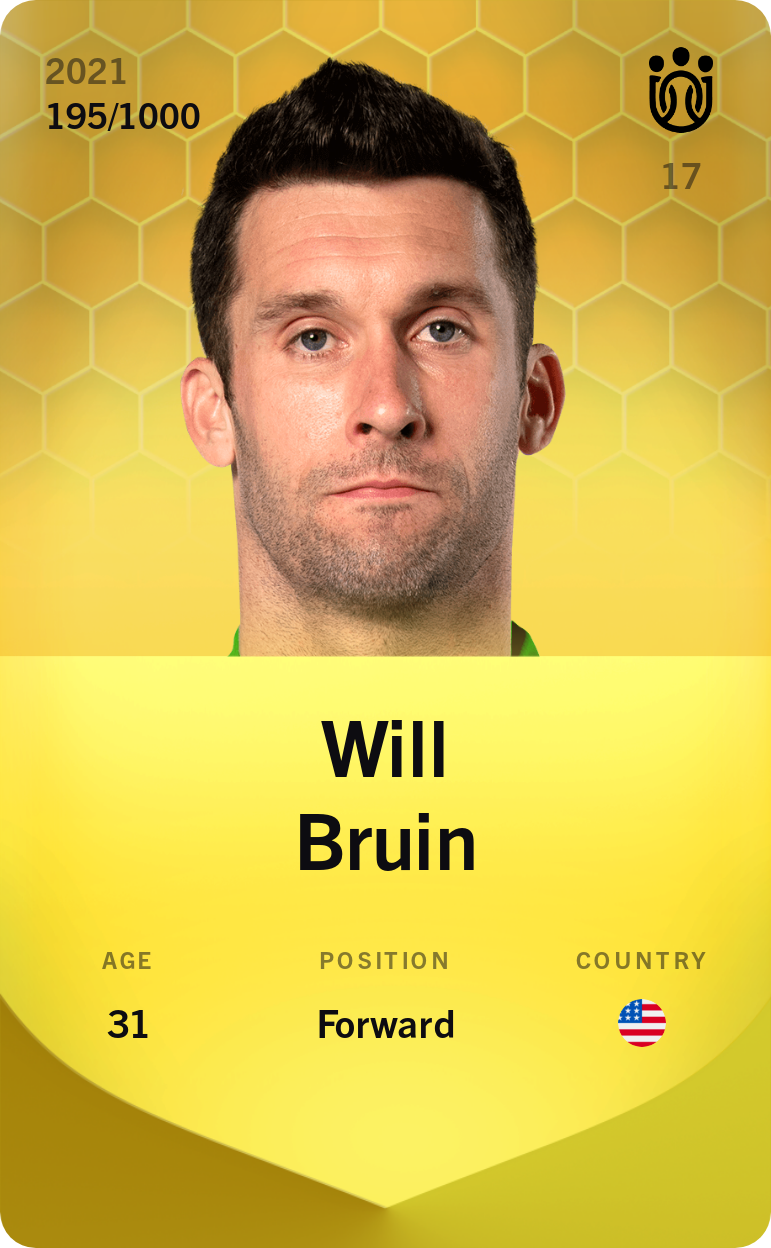 Sorare - Sorare Official - Will Bruin 2021-22 • Limited 195/1000 - NFT # 69297605446854016373937511743352176620294776662831217987380389170920996194046