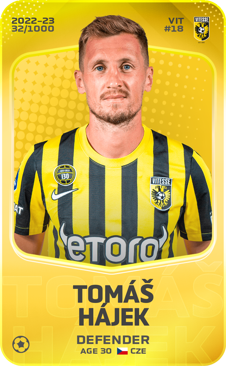 Sorare - Sorare Official - Tomáš Hájek 2022-23 • Limited 32/1000 - NFT # 106614435194063548556386079805601605305961276522554689421913474538855476392938