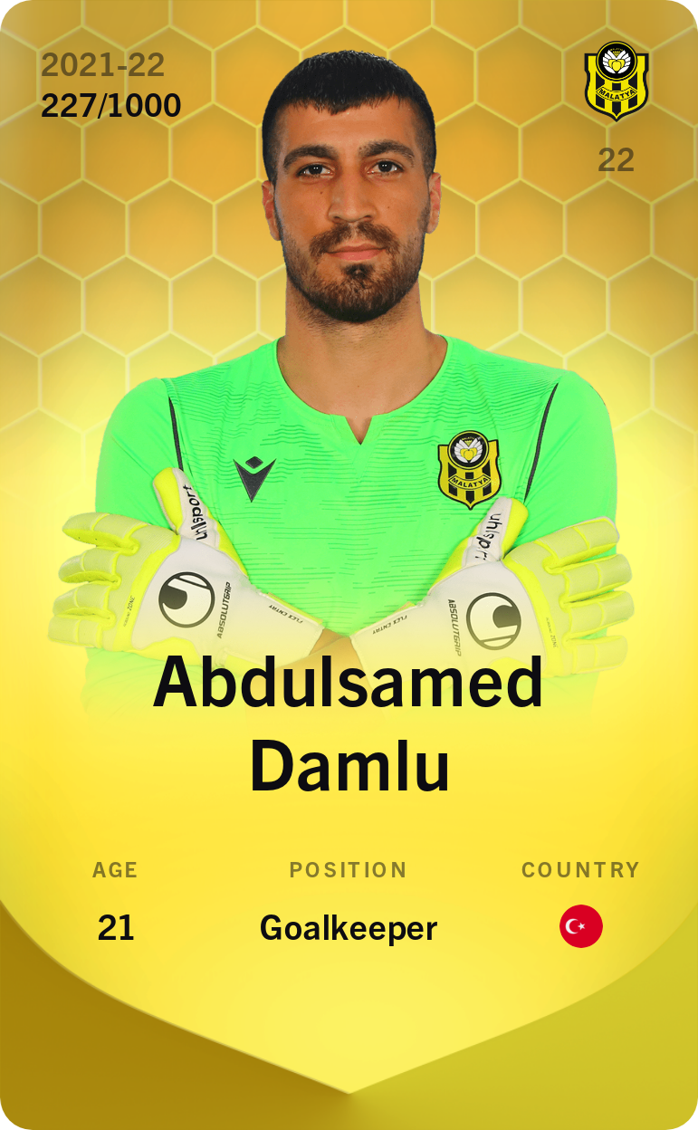 Sorare - Sorare Official - Abdulsamed Damlu 2021-22 • Limited 227/1000 - NFT # 107443609076636719324306005003481412330864479263099665034183849664673245458280