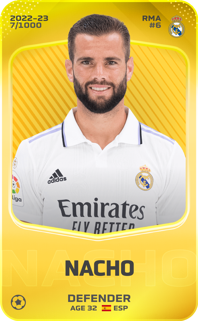 Sorare - Sorare Official - Nacho 2022-23 • Limited 7/1000 - NFT # 62083008246416634064679902136264328440241048130601603534983607807457049724707