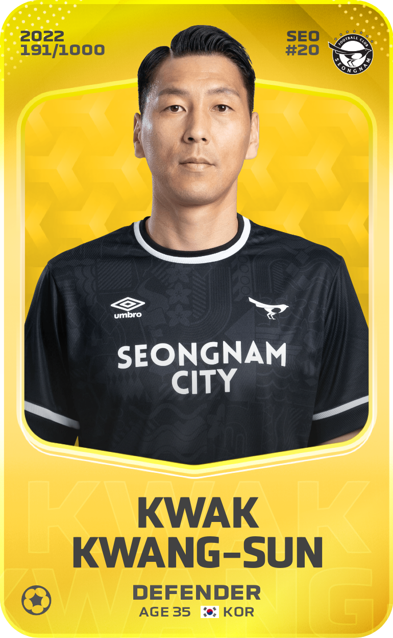 Sorare - Sorare Official - Kwak Kwang-Sun 2022-23 • Limited 191/1000 - NFT # 70649675659653509754595310441649803896851308803924910406706662114080339512370